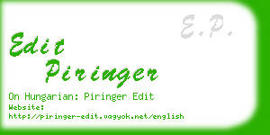 edit piringer business card